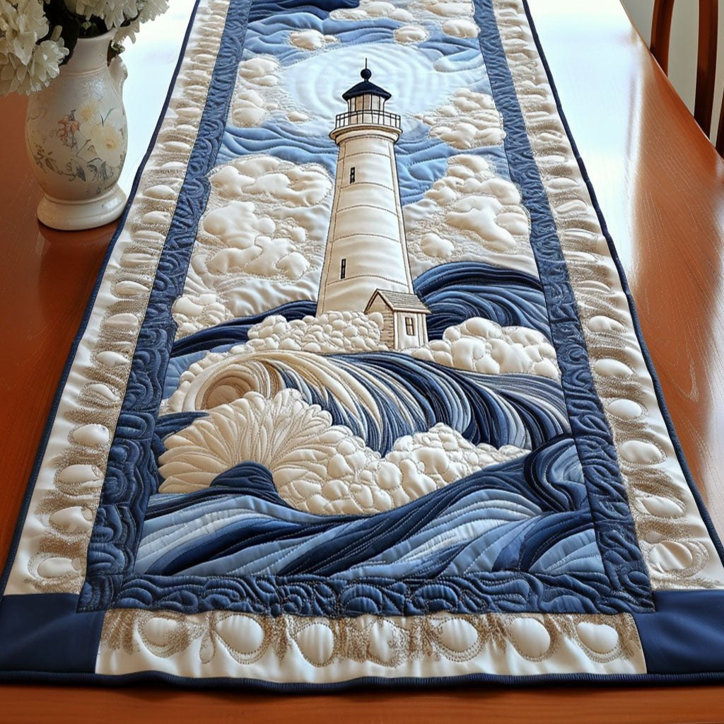 Serene Lighthouse Waves Table Runner - Made to Order TABLE928