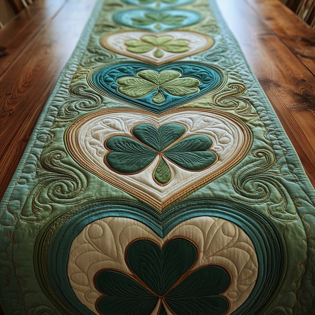 Shamrock Heart Table Runner - Made to Order TABLE928