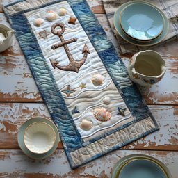 Seashells Anchor Table Runner - Made to Order TABLE928