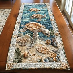 Sea Turtles on Sandy Bottom Table Runner - Made to Order TABLE928