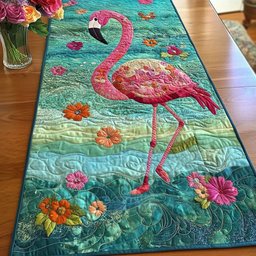 Serene Flamingo Waters Table Runner - Made to Order TABLE928