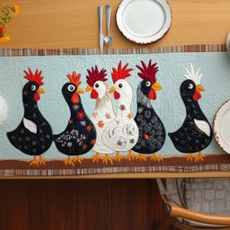 Rustic Rooster Patch Table Runner - Made to Order TABLE928