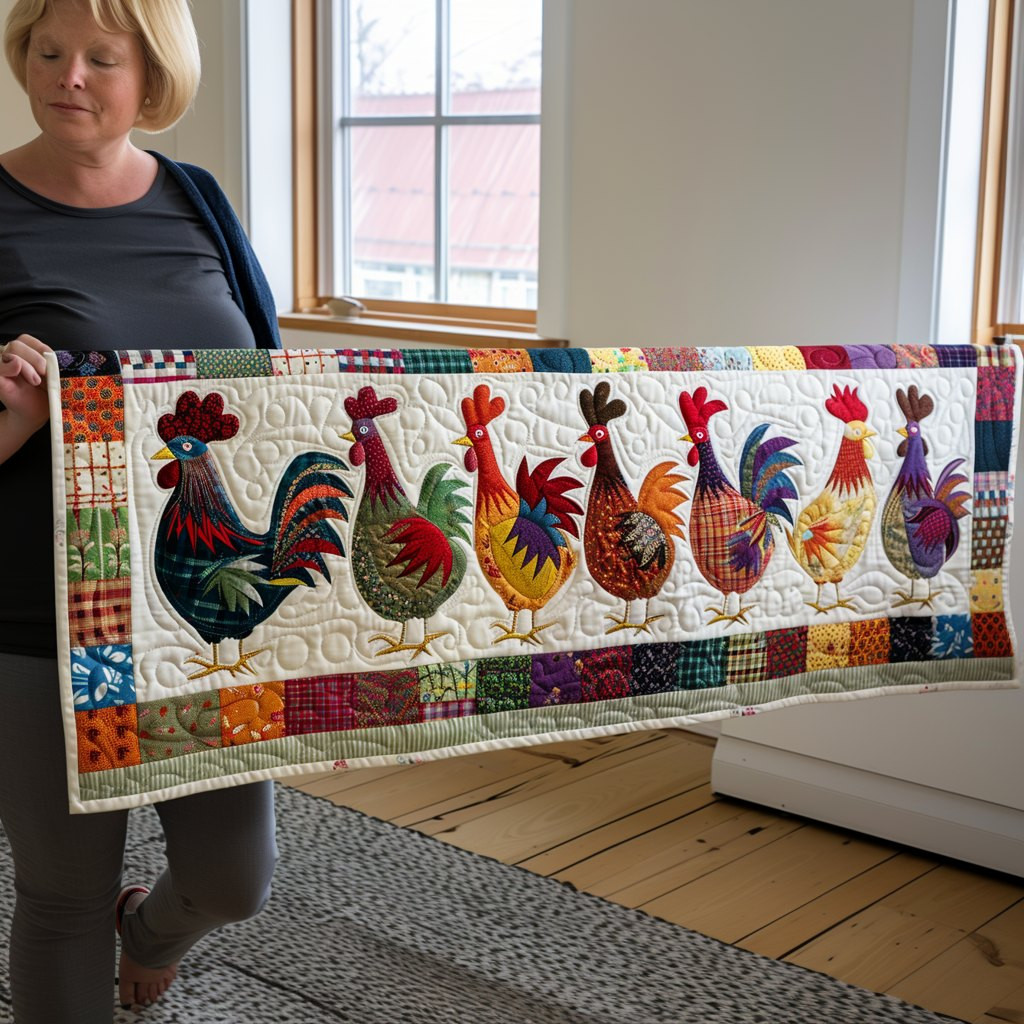 Rural Roosters Table Runner - Made to Order TABLE928