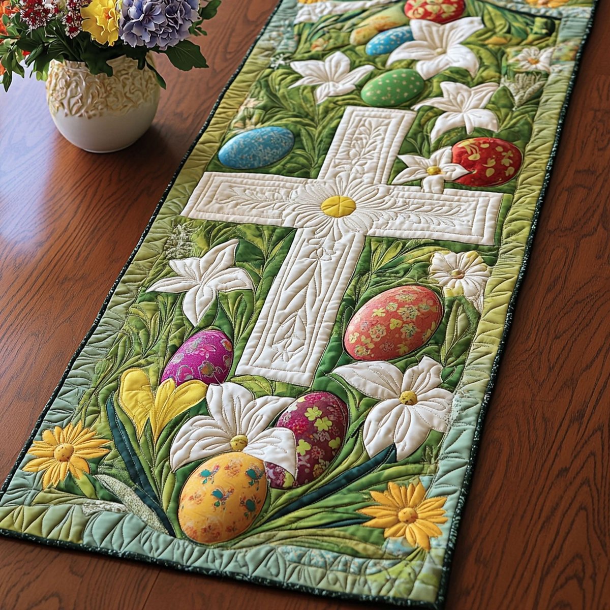 Sacred Easter Cross Table Runner - Made to Order TABLE928