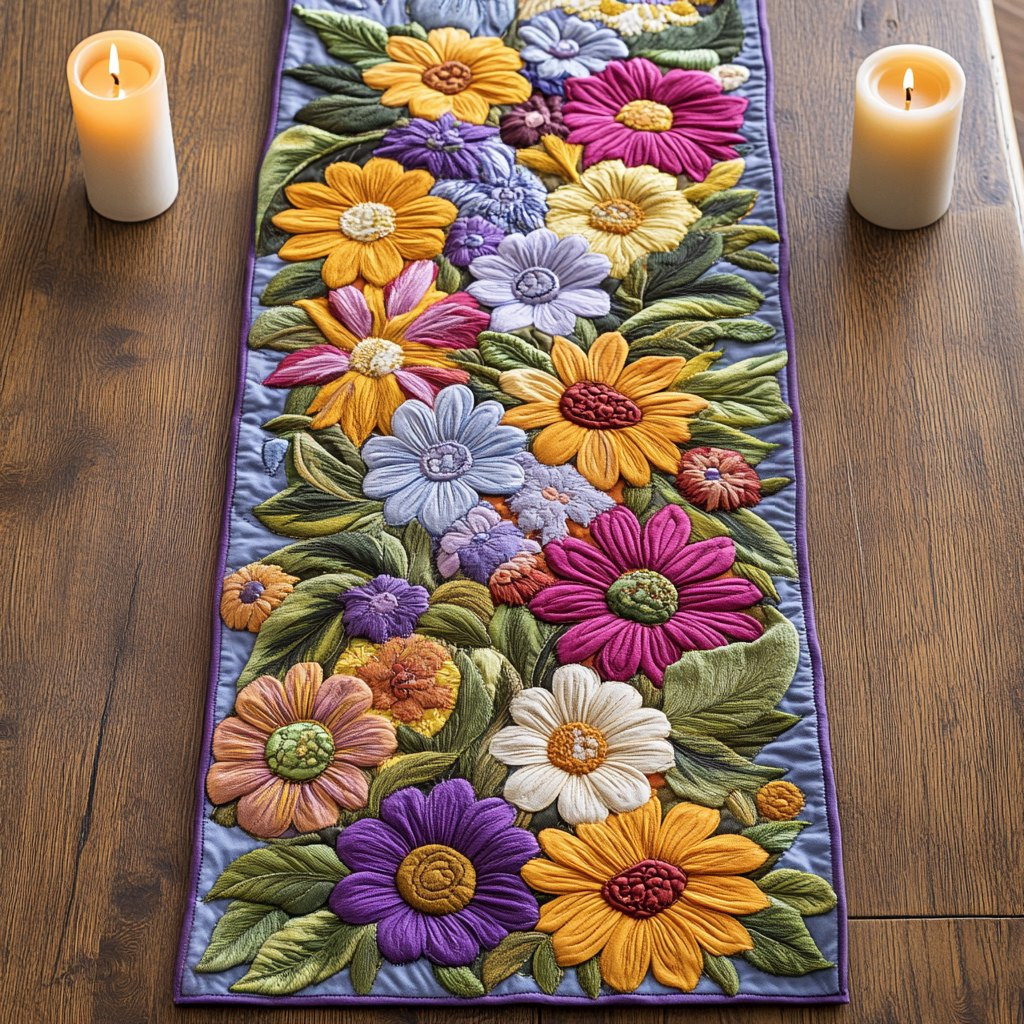 Rustic Flowers Table Runner - Made to Order TABLE928