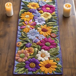 Rustic Flowers Table Runner - Made to Order TABLE928