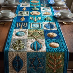 Sacred Blue Table Runner - Made to Order TABLE928