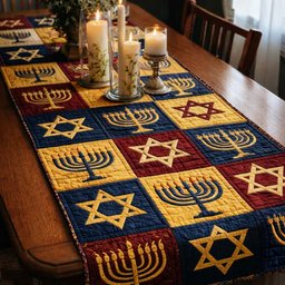 Sacred Hanukkah Patch Table Runner - Made to Order TABLE928