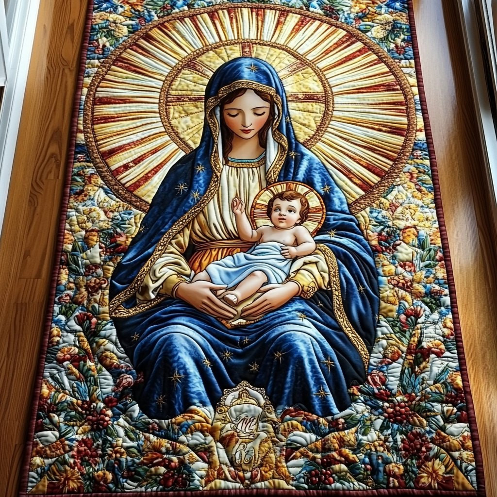Sacred Radiance of Mary Table Runner - Made to Order TABLE928