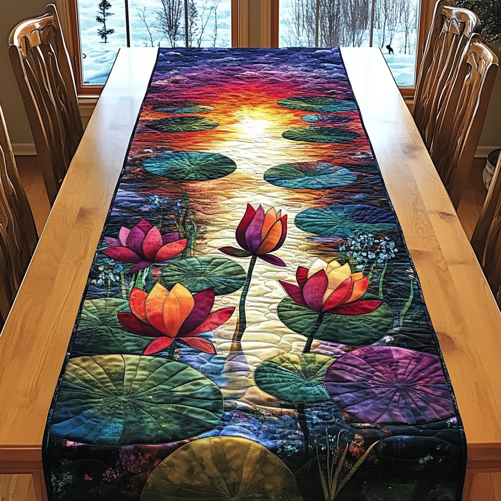 Sacred Lotus Table Runner - Made to Order TABLE928
