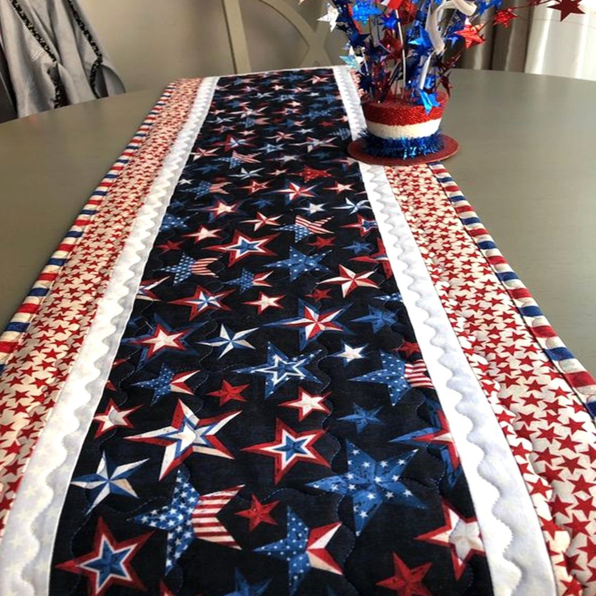 Scattered Stars on Navy Table Runner - Made to Order TABLE928
