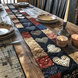 Rustic Heartbeat Table Runner - Made to Order TABLE928