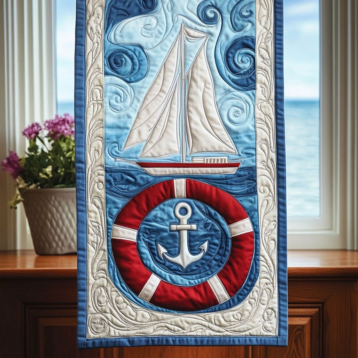 Sea Bound Sail Table Runner - Made to Order TABLE928