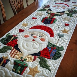 Santa with Wrapped Gifts Table Runner - Made to Order TABLE928
