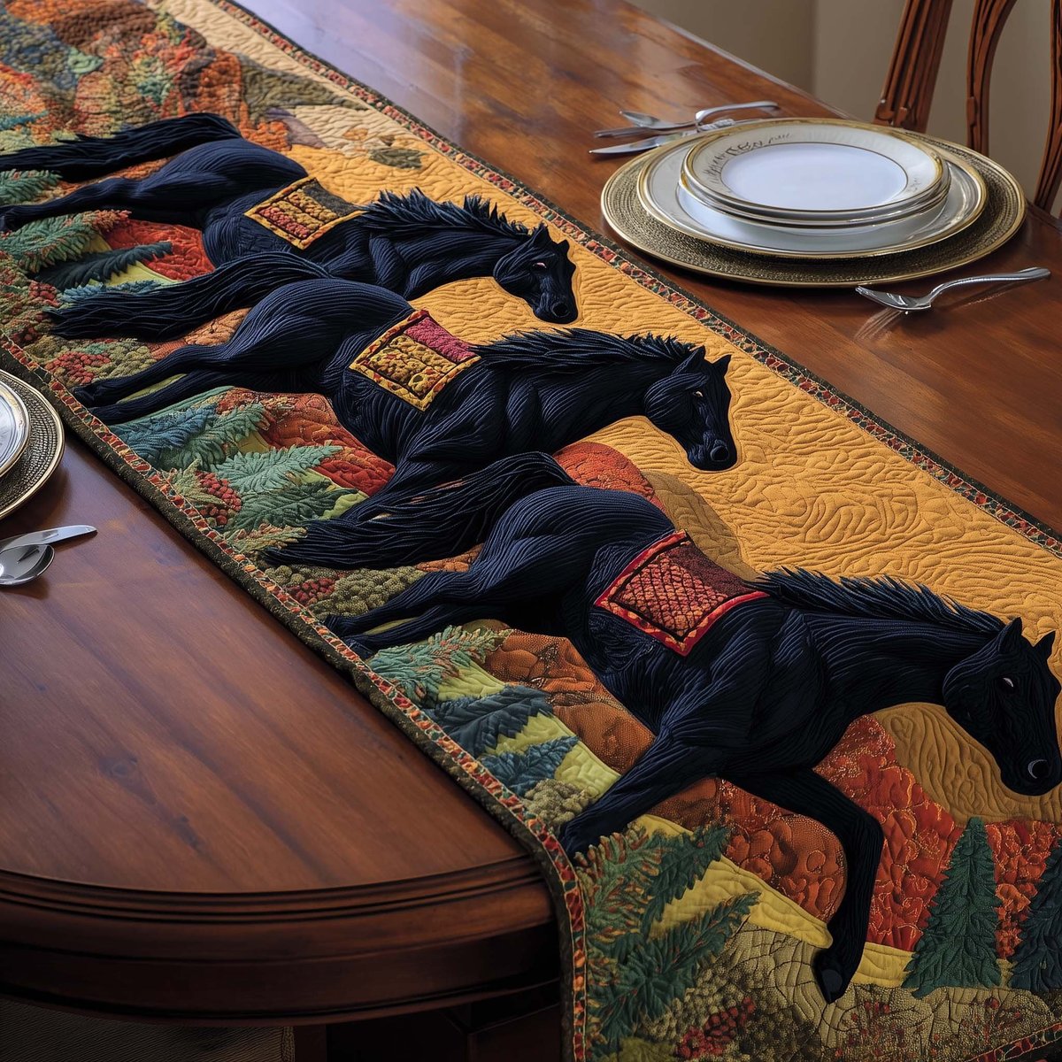 Running Stallions Table Runner - Made to Order TABLE928