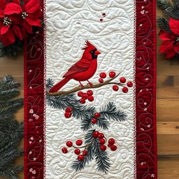 Scarlet Winter Table Runner - Made to Order TABLE928