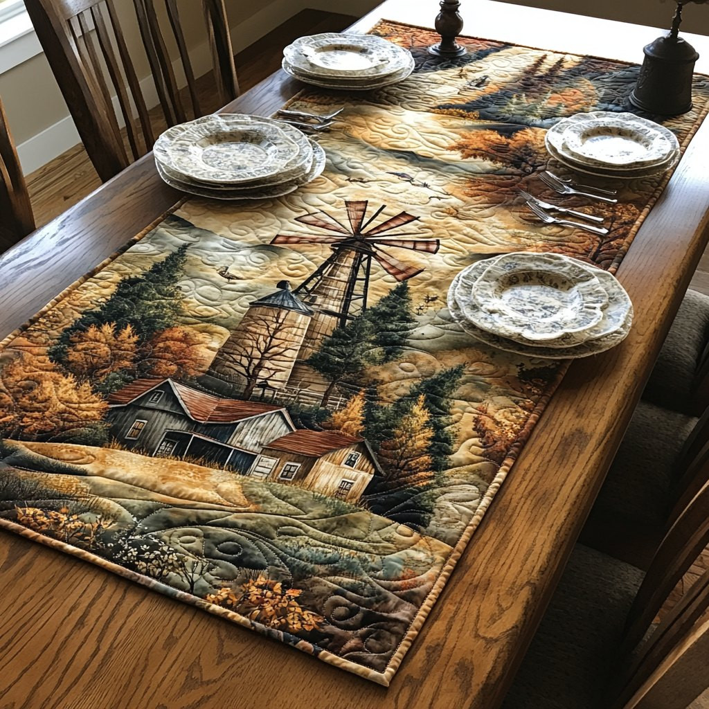 Rustic Windmill Beauty Table Runner - Made to Order TABLE928