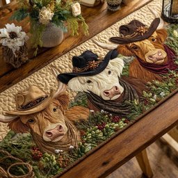 Rustic Trail Cow Table Runner - Made to Order TABLE928