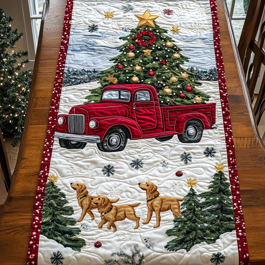 Rustic Red Truck Cheer Table Runner - Made to Order TABLE928