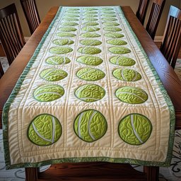 Rows of Tennis Balls on Ivory Table Runner - Made to Order TABLE928