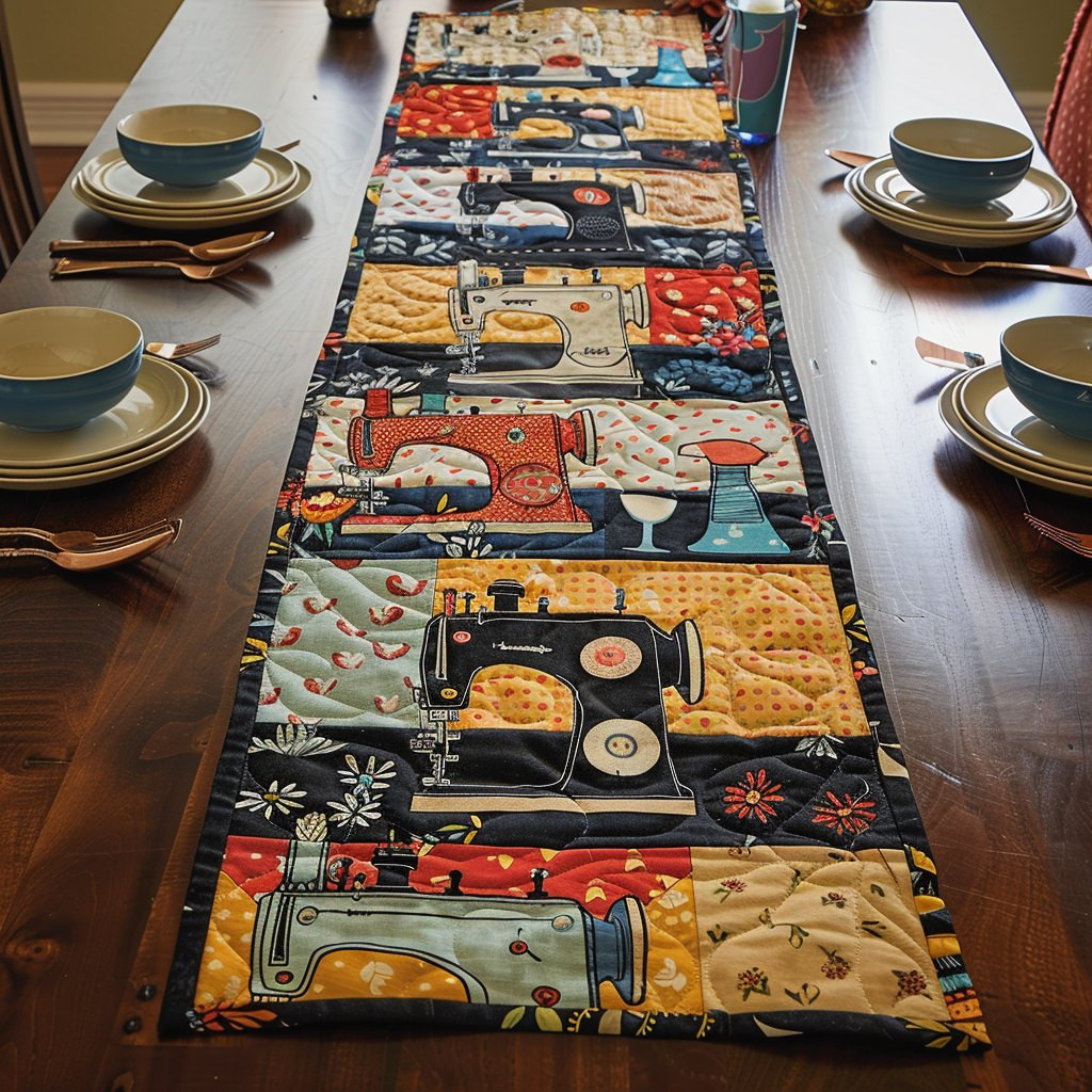 Retro Sewing Themed Table Runner - Made to Order TABLE928