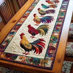 Rooster Sunrise Serenity Table Runner - Made to Order TABLE928