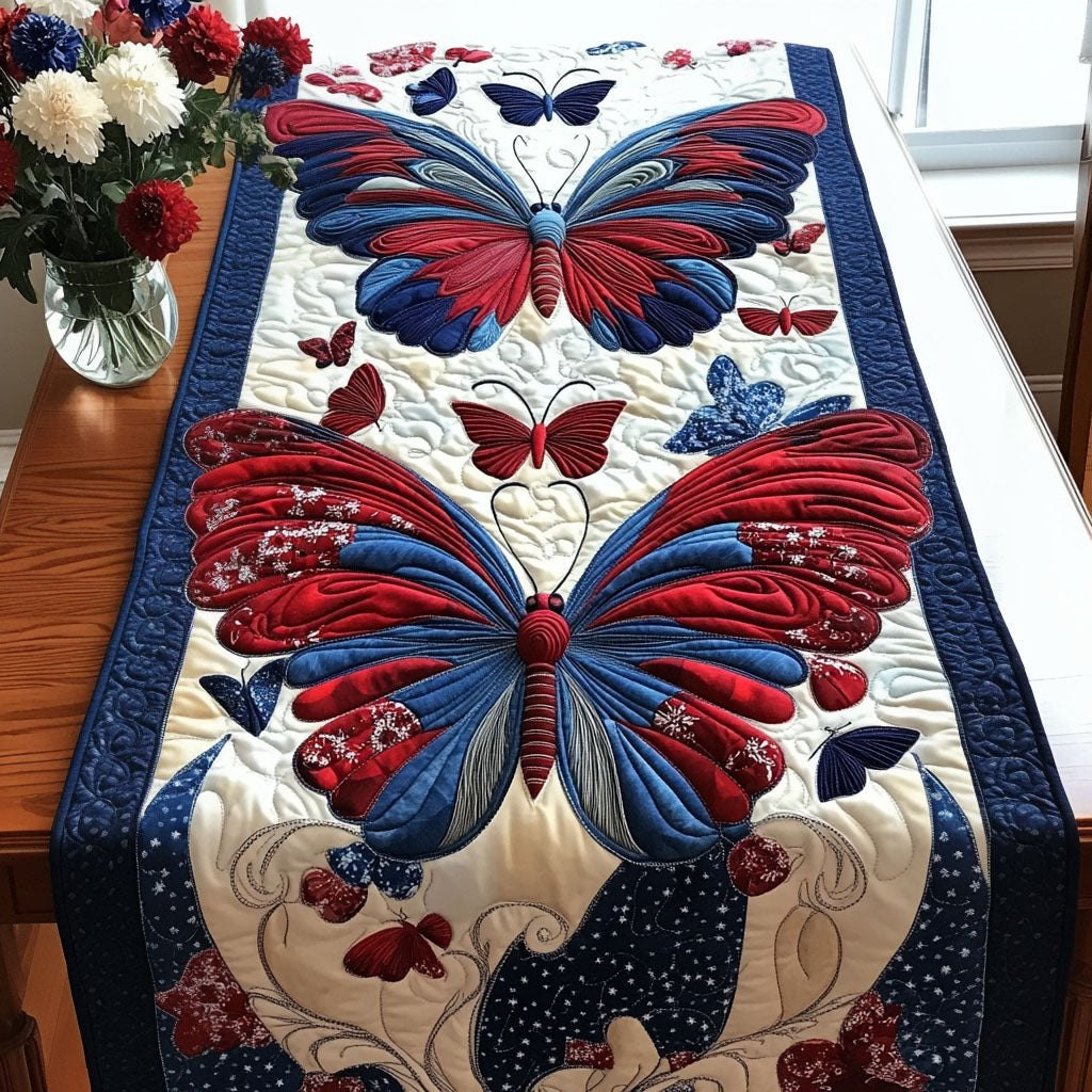 Red and White and Bloom Table Runner - Made to Order TABLE928