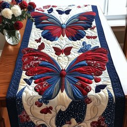 Red and White and Bloom Table Runner - Made to Order TABLE928