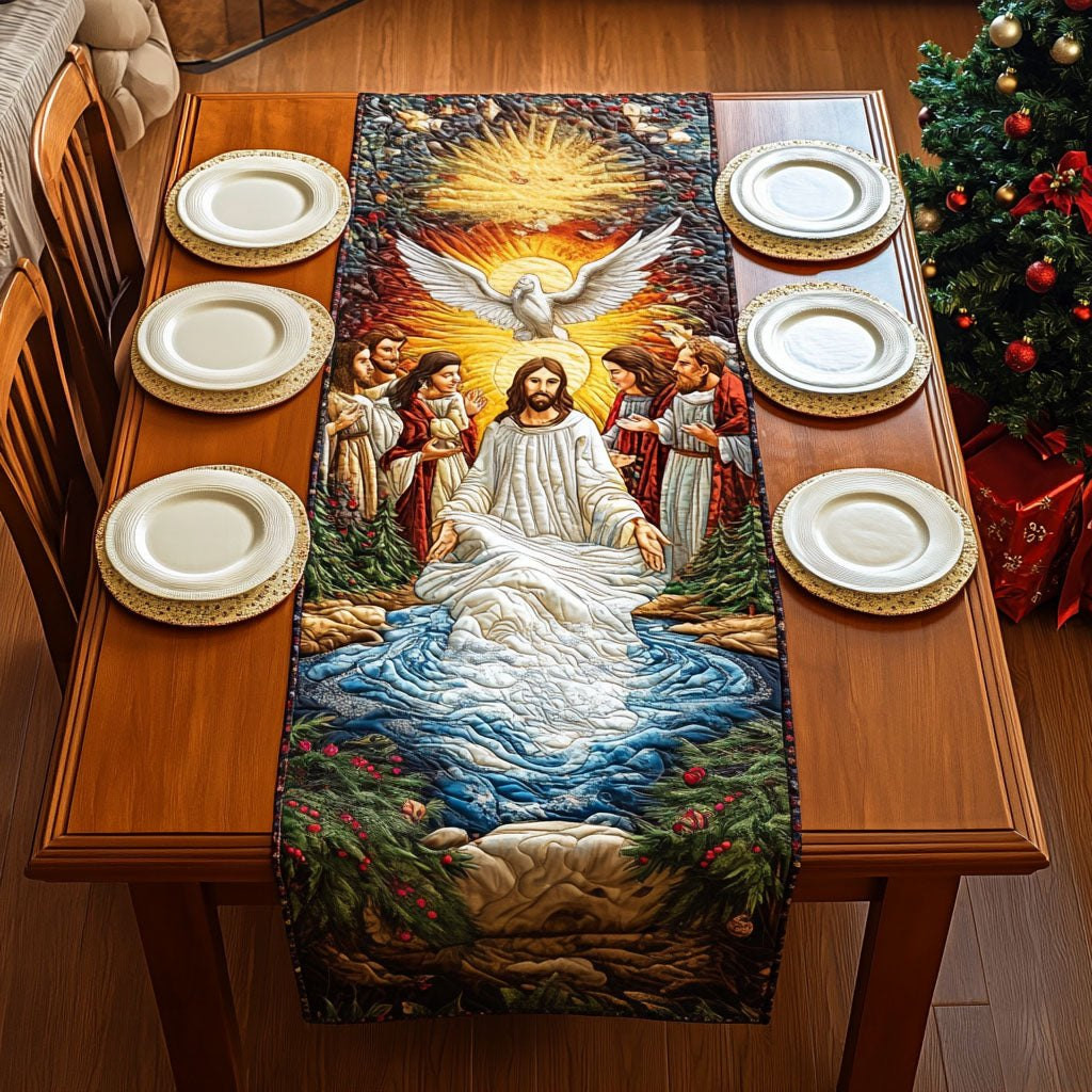 River Baptism with Golden Light Table Runner - Made to Order TABLE928