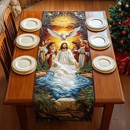 River Baptism with Golden Light Table Runner - Made to Order TABLE928