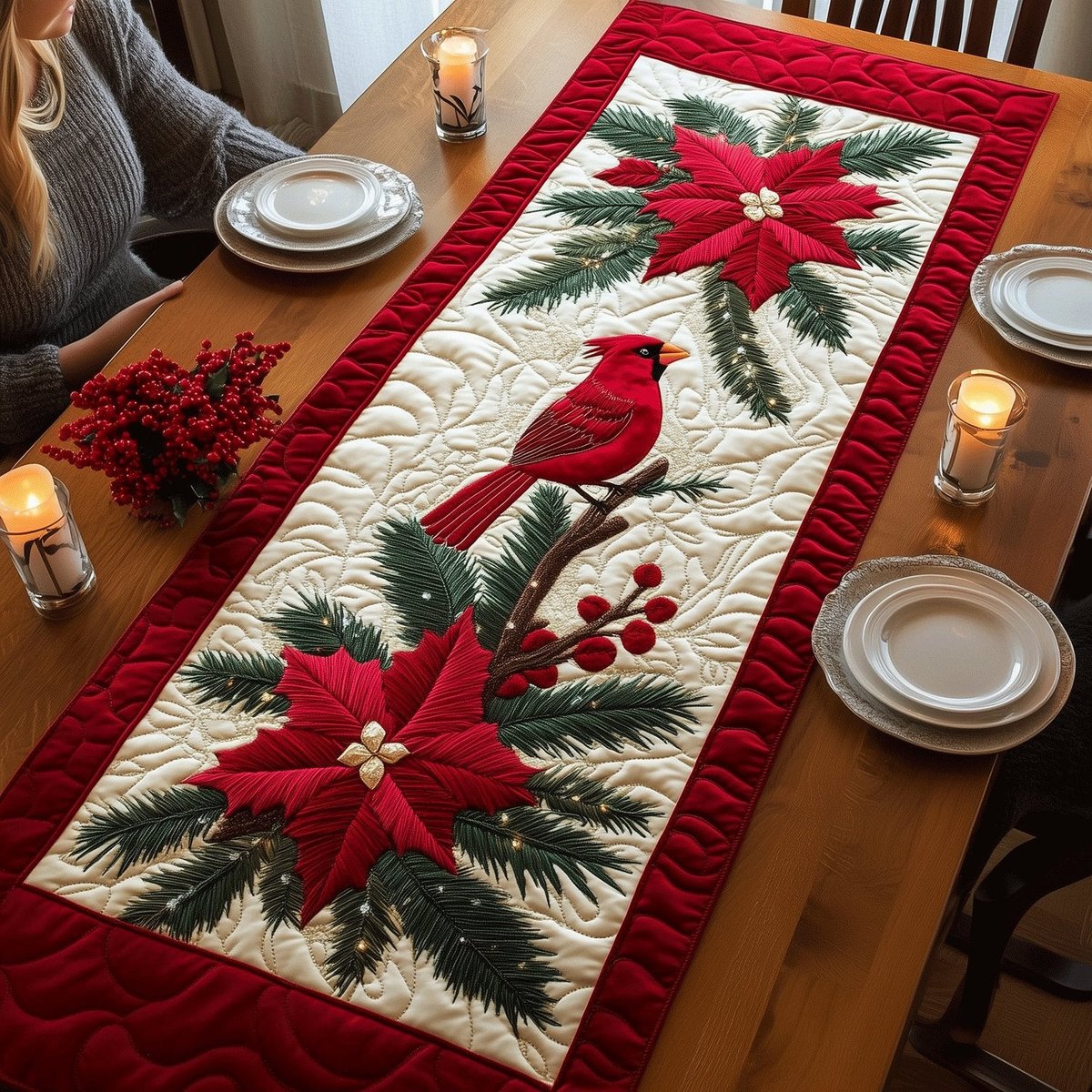 Red Beauties Table Runner - Made to Order TABLE928