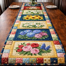 Romantic Bloom Patchwork Table Runner - Made to Order TABLE928