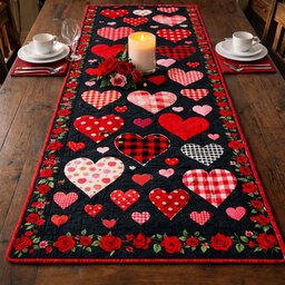 Rose Heart Garden Table Runner - Made to Order TABLE928