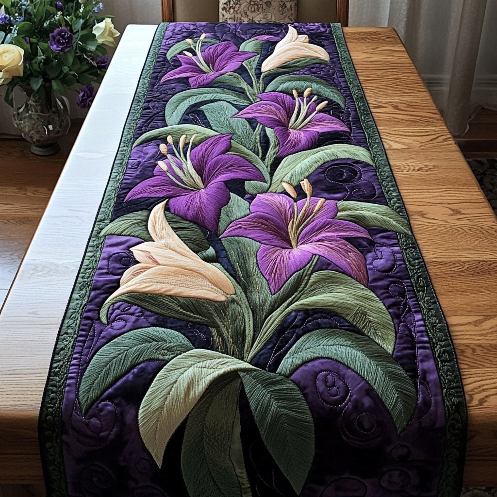 Royal Lily Blossom Table Runner - Made to Order TABLE928