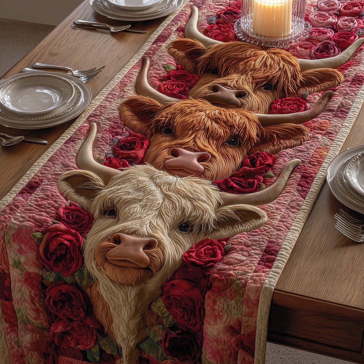 Rose Romance Table Runner - Made to Order TABLE928