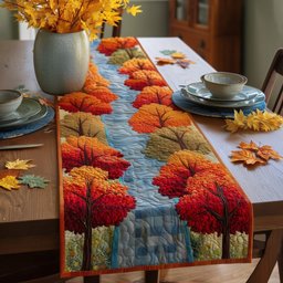 Red and Orange Autumn Trees Table Runner - Made to Order TABLE928