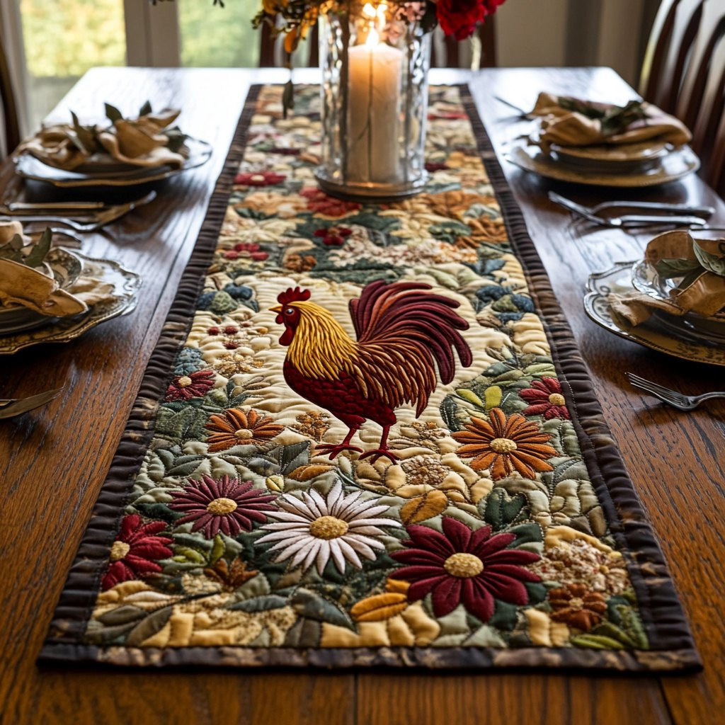Rooster Bloom Table Runner - Made to Order TABLE928