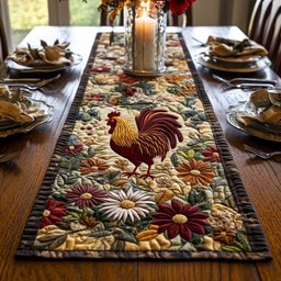 Rooster Bloom Table Runner - Made to Order TABLE928