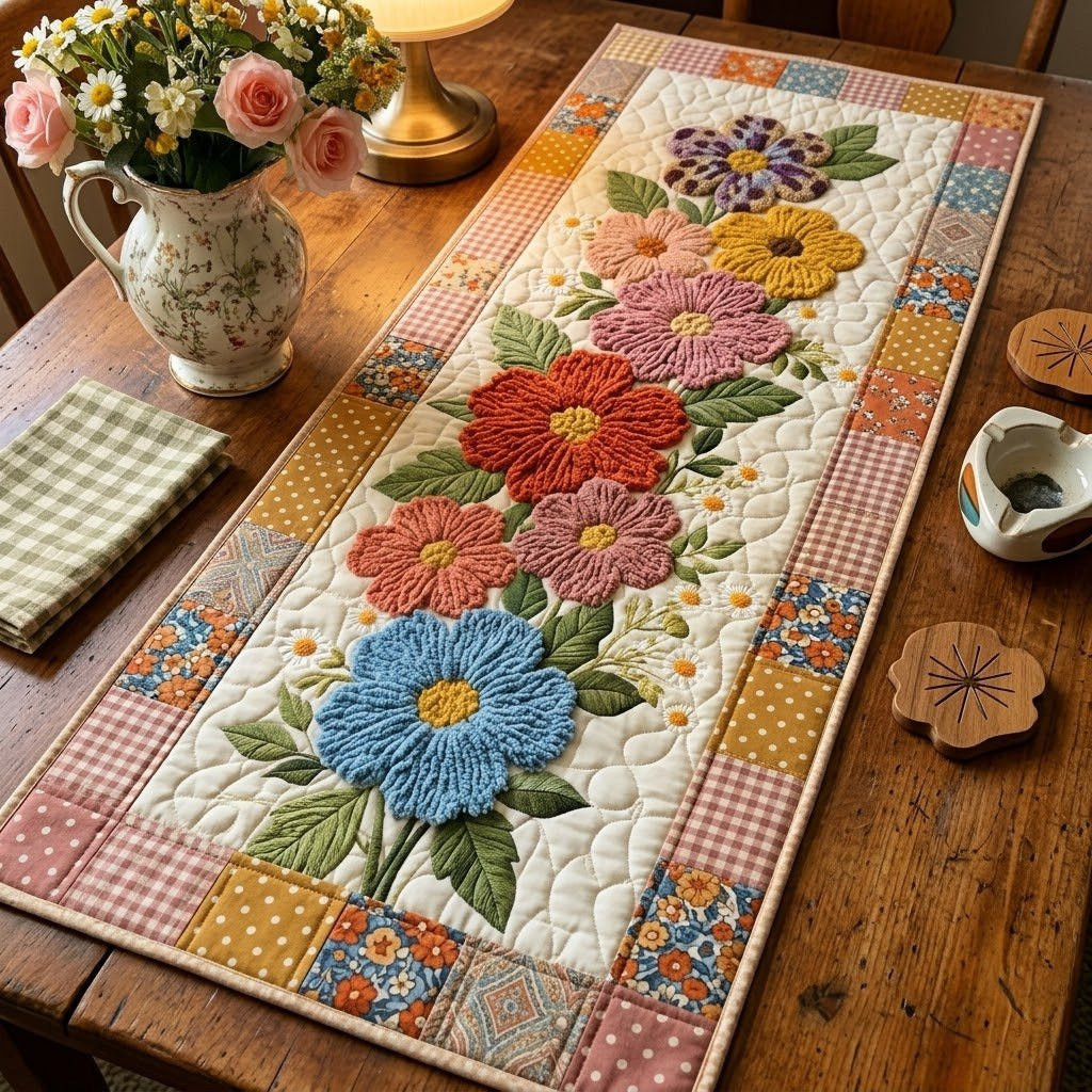 Retro Daisy Curtains Table Runner - Made to Order TABLE928