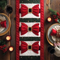 Red Bow Table Runner - Made to Order TABLE928