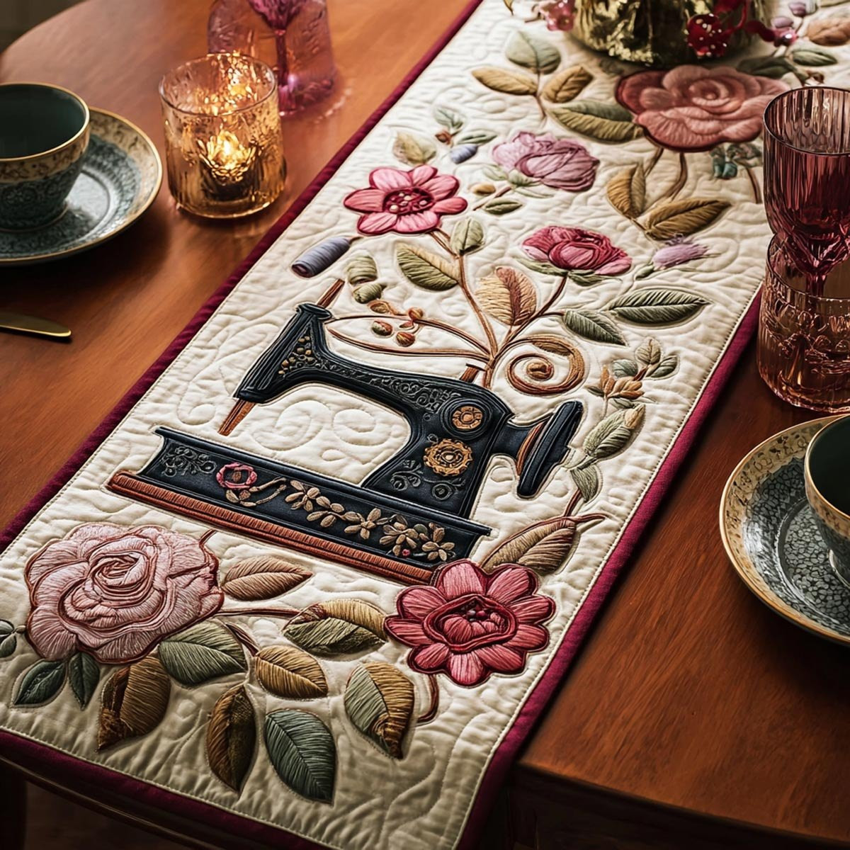 Rosewood Stitch Table Runner - Made to Order TABLE928