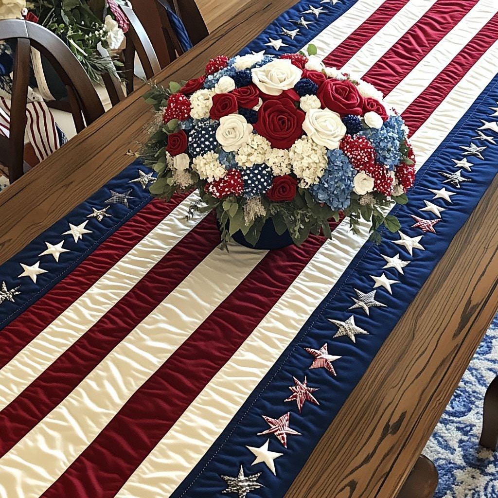 Red White and Blue Celebration Table Runner - Made to Order TABLE928