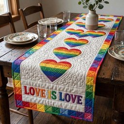 Rainbow Love Table Runner - Made to Order TABLE928