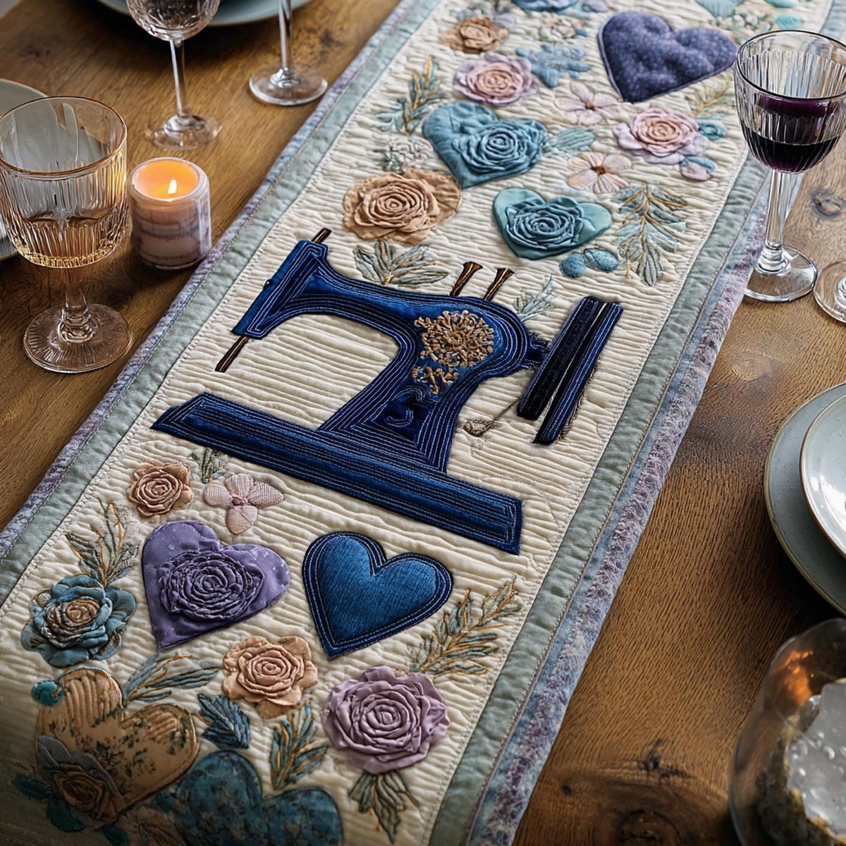 Quiet Needle Table Runner - Made to Order TABLE928