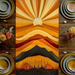 Radiant Peak Sunrise Table Runner - Made to Order TABLE928