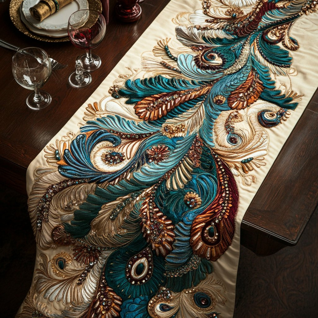 Radiant Plumage Table Runner - Made to Order TABLE928