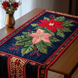 Radiant Poinsettia Blossom Table Runner - Made to Order TABLE928