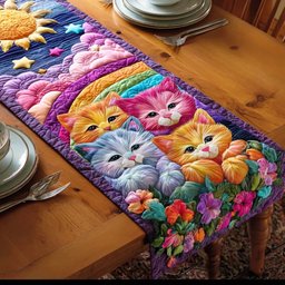 Rainbow Paws Parade Table Runner - Made to Order TABLE928