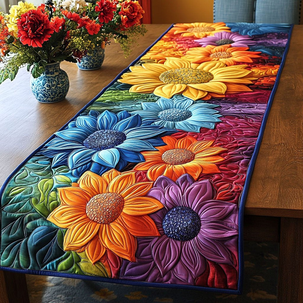 Rainbow Blooms Table Runner - Made to Order TABLE928