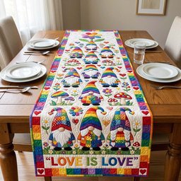 Rainbow Gnome Table Runner - Made to Order TABLE928